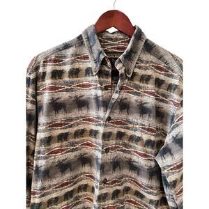 Woolrich Rancher Aztec Moose Print Flannel Shirt